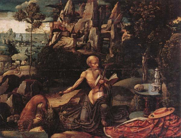 unknow artist Saint jerome in an extensive rocky landscape